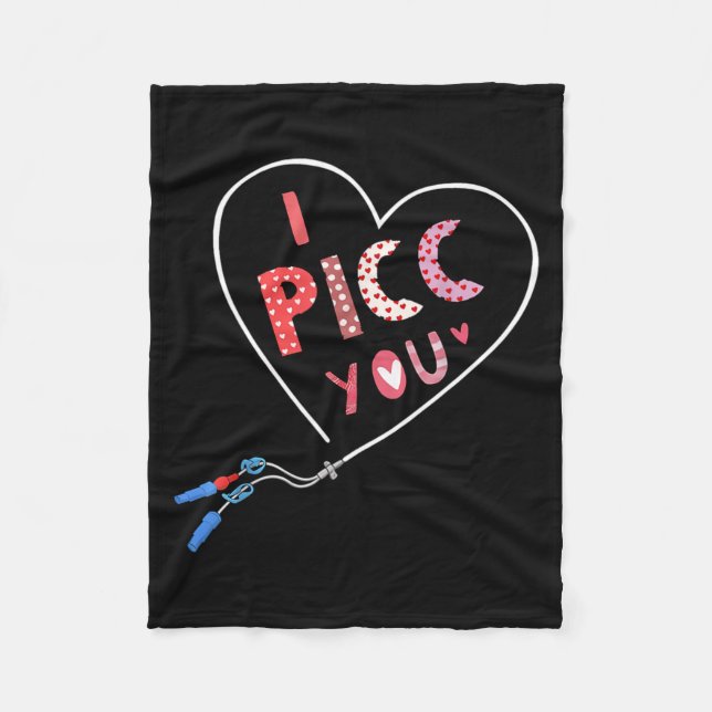 Cc Heart Valentine Vascular Access Team Cc Iv Nurs Fleece Blanket (Front)