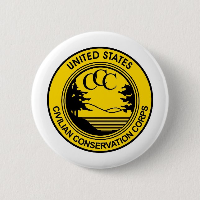 CCC Civilian Conservation Corps Commemorative 2 Inch Round Button (Front)