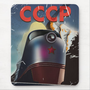 CCCP Retro vintage Soviet train Poster Mouse Pad