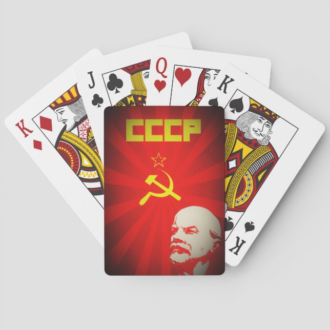 cccp soviet union communist red lenin russia propa playing cards (Back)
