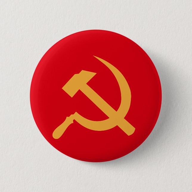 cccp ussr hammer and sickle 2 inch round button (Front)