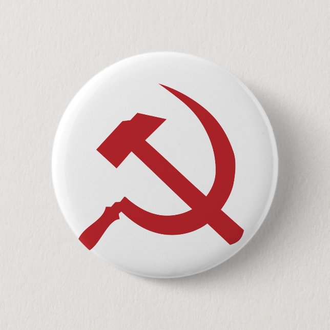 cccp ussr hammer and sickle 2 inch round button (Front)
