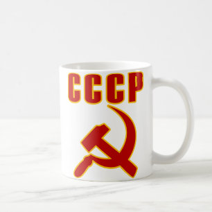 cccp ussr hammer and sickle coffee mug