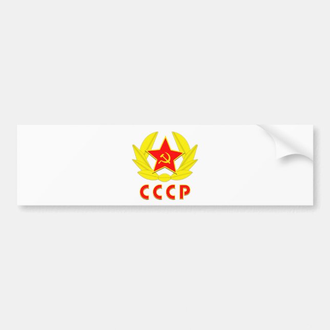 cccp ussr hammer and sickle emblem bumper sticker (Front)