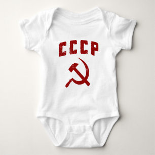 cccp vintage ussr hammer and sickle baby bodysuit