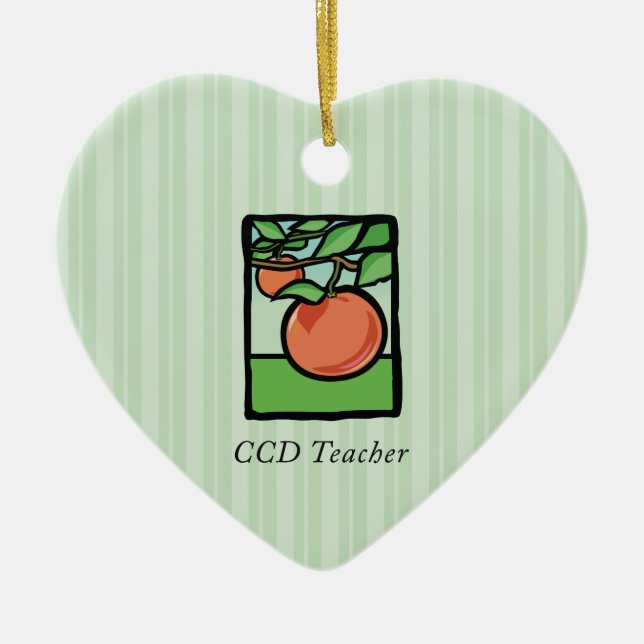 CCD Teacher Thank You, Apple Ceramic Ornament (Front)