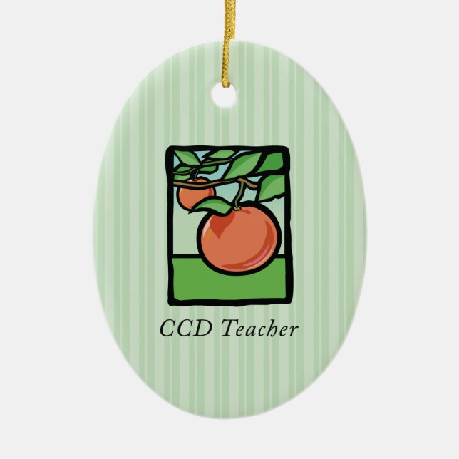 CCD Teacher Thank You, Apple Ceramic Ornament (Front)