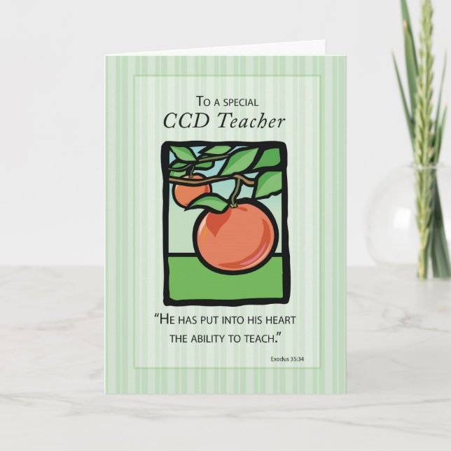 CCD Teacher Thank You, Apple Thank You Card (Front)