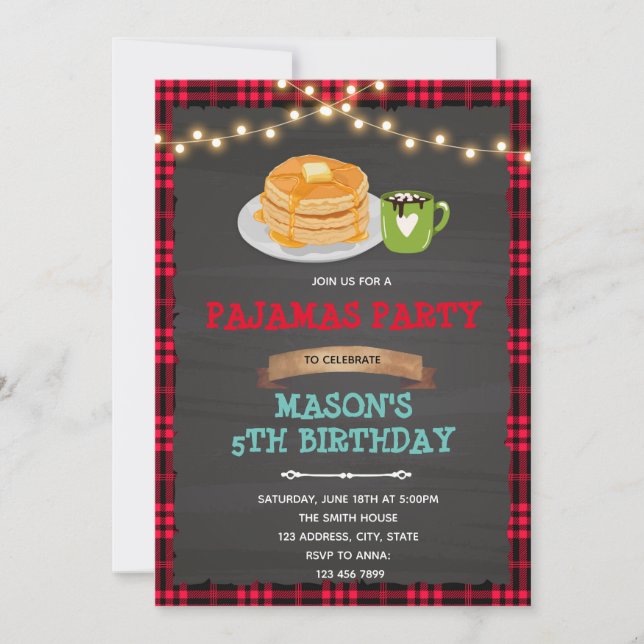Ccrêpes de bûcheron et pyjamas Invitation (Devant)