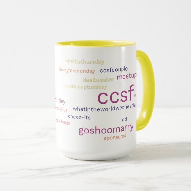 CCSF Yellow Hashtag 15-oz mug (Front Right)