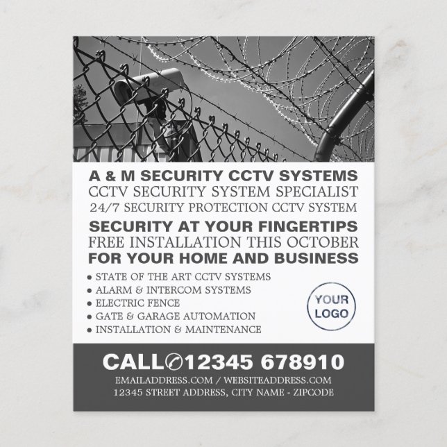 CCTV & Barbed Wire, CCTV Security Advertising Flyer (Front)