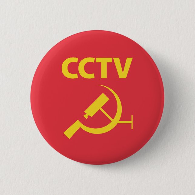 CCTV Flag 2 Inch Round Button (Front)