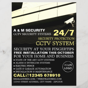 CCTV Mounted Camera, CCTV Security Advertising Flyer