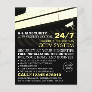 CCTV Mounted Camera, CCTV Security Advertising Flyer