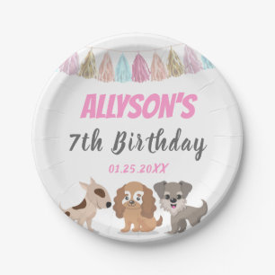 CCute puppy cartoon dog theme kid birthday party Paper Plate