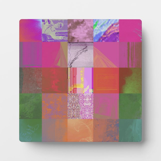 CD1FE646 Abstract Digital Glitch Art Grid Pattern  Plaque (Front)
