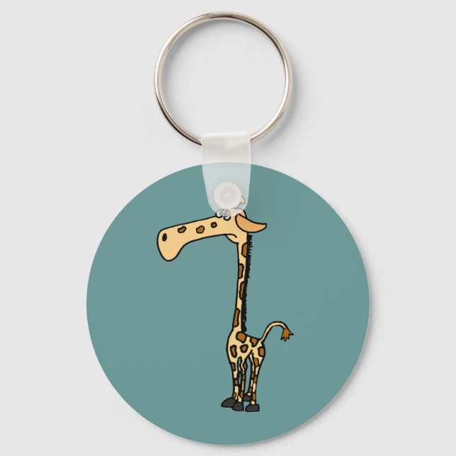 CD- Funny Sad Giraffe Keychain (Front)