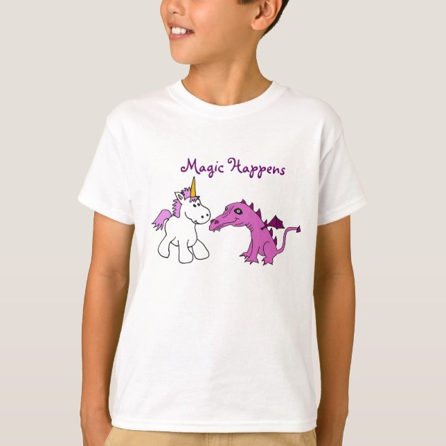 CD- Magic Happens Unicorn and Dragon Shirt (Front)