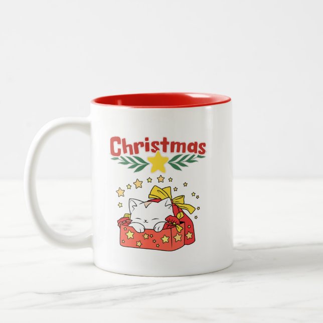 CDchristmasred Two-Tone Coffee Mug (Left)