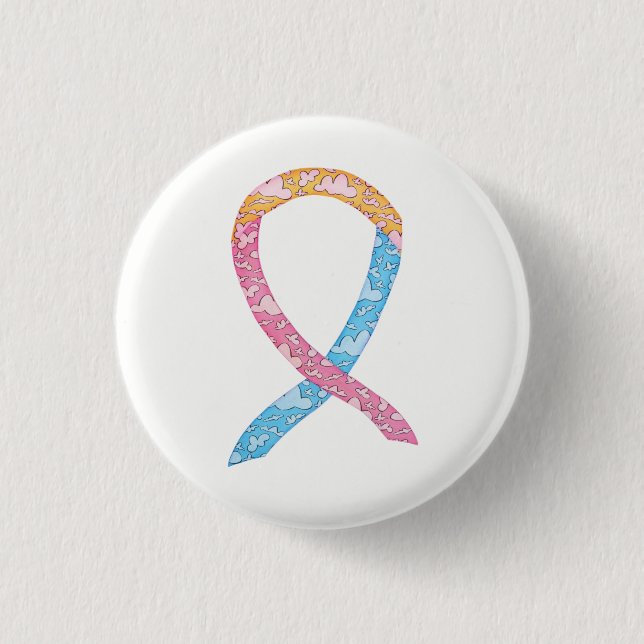 CDH Awareness Ribbon Angel Custom Pin Buttons (Front)