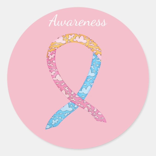 CDH Awareness Ribbon Custom  Sticker Decals (Front)