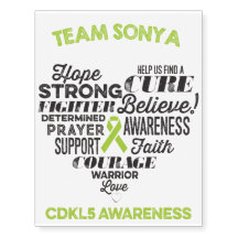 CDKL5 Awareness Temporary Tattoos, Sonya Story