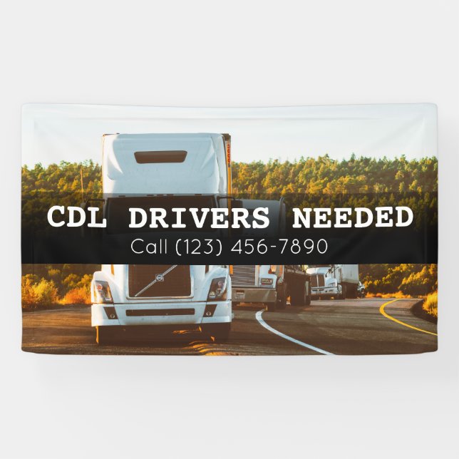 CDL Drivers Needed Business  Banner (Horizontal)