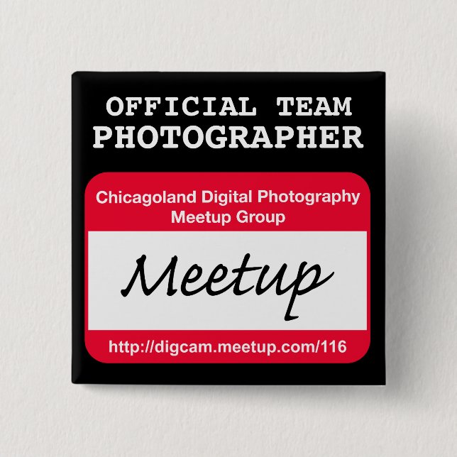 CDP  Photographer badge - black 2 Inch Square Button (Front)