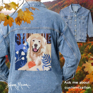 CE BEAUCOUP EST VRAI Golden Retriever design denim
