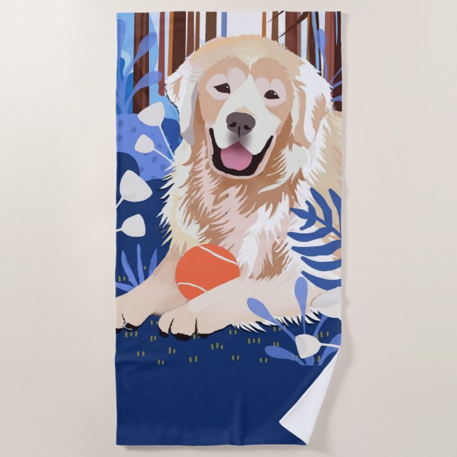 CE BEAUCOUP EST VRAI Golden Retriever serviette de (Devant)