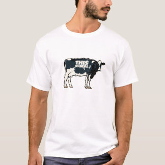 ce blanc de motif de vache à T-shirt de qualité