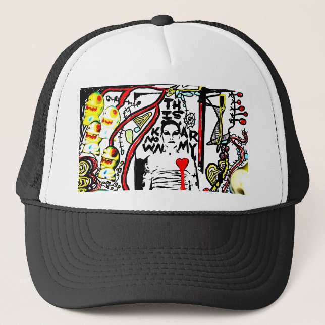 Ce casquette connu de camionneur d'armée (Devant)