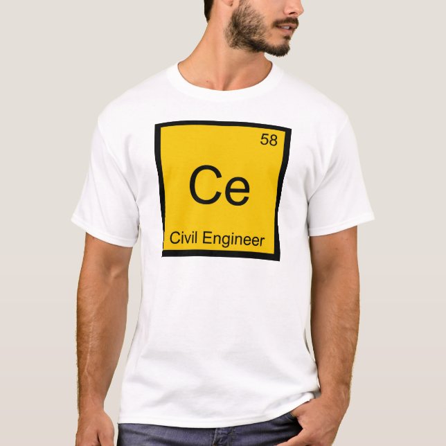 Ce - Civil Engineer Chemistry Element Symbol Tee (Front)