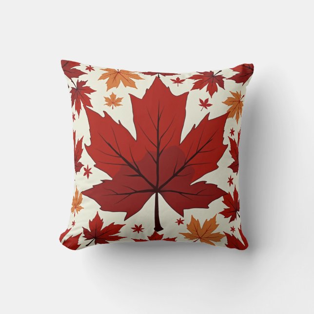 Ce coussin est rempli de feuilles d'érable chanceu (Recto)