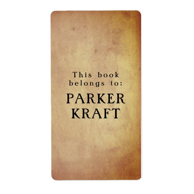 Ce livre appartient à la plaque papier Vintage (Devant)