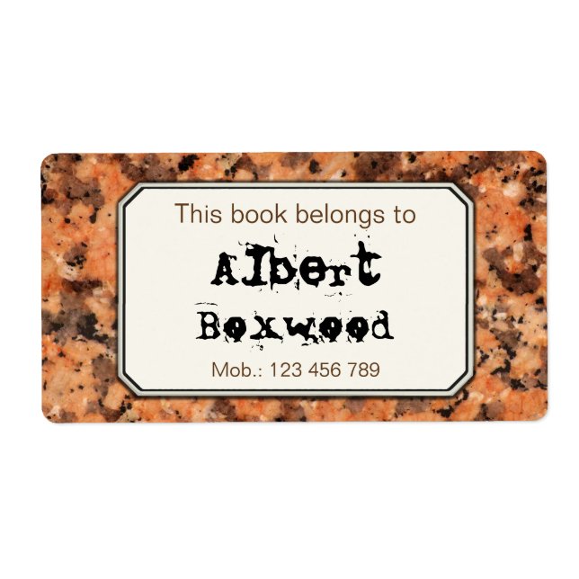 Ce Livre Appartient À La Texture Rock De Nom Perso (Devant)