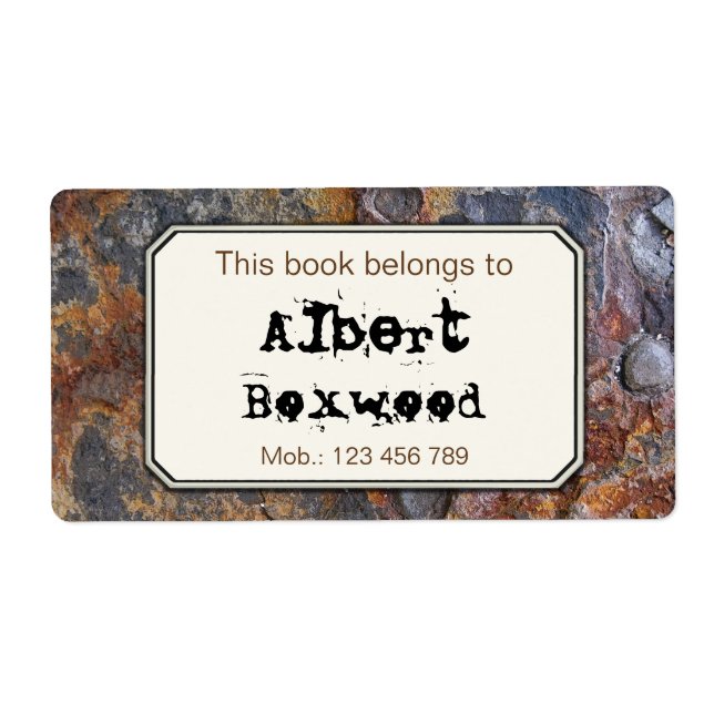 Ce Livre Appartient À La Texture Rock De Nom Perso (Devant)