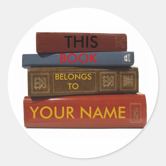 CE LIVRE APPARTIENT À VOTRE autocollant NOM (Devant)