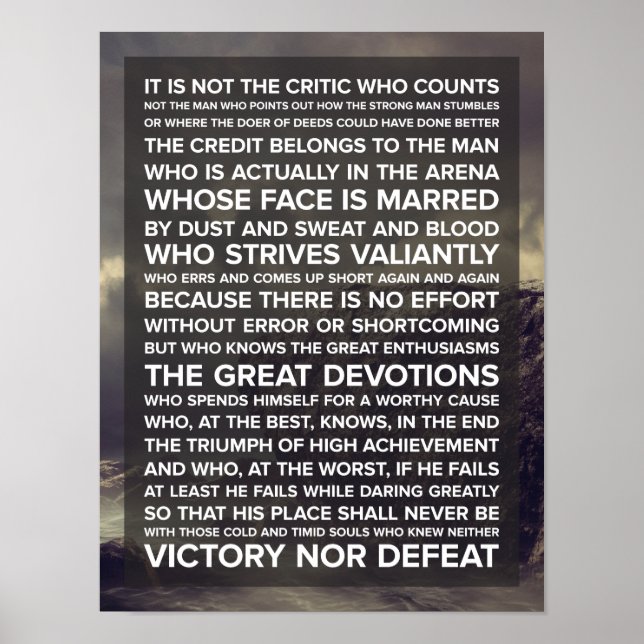 "Ce n'est pas le critique qui compte..." Affiche d (Devant)