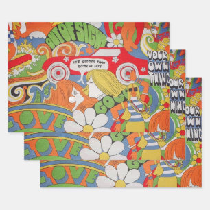 Ce papier d'emballage les années 70