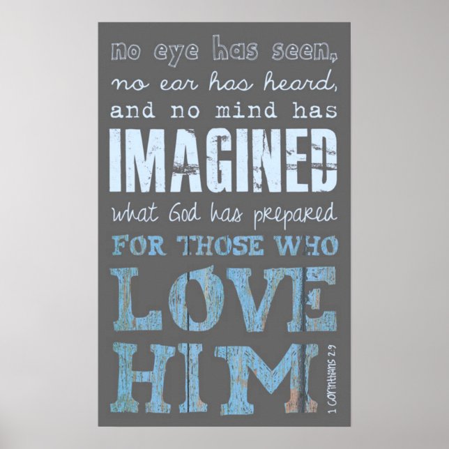 Ce que Dieu a préparé le verset biblique Poster (Devant)