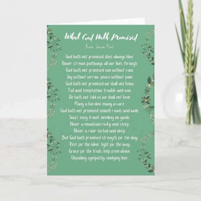 Ce que Dieu a promis (Vert clair) Carte (Devant)