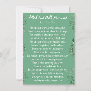 Ce que Dieu a promis (vert clair) carte plat