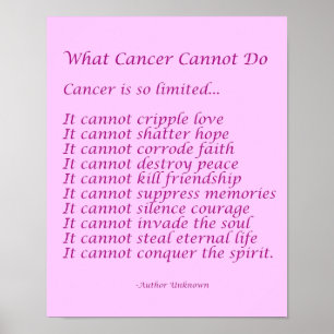 Ce que le cancer ne peut pas faire Poster Poster I