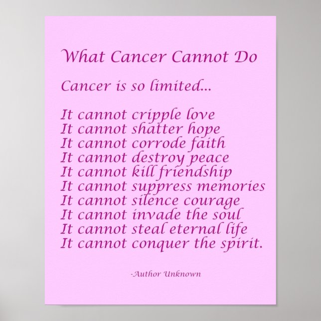 Ce que le cancer ne peut pas faire Poster Poster I (Devant)