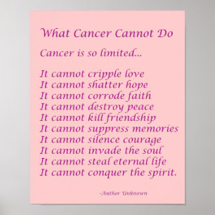 Ce que le cancer ne peut pas faire Poster Poster I