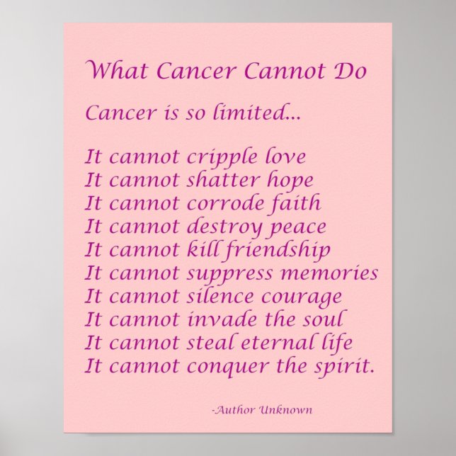 Ce que le cancer ne peut pas faire Poster Poster I (Devant)