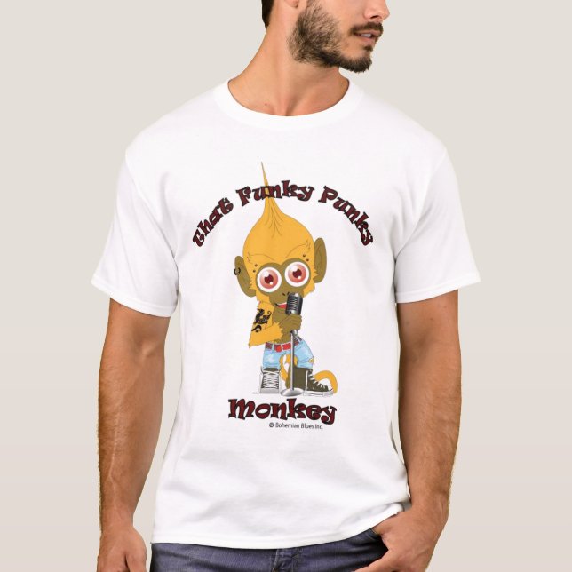 Ce T-shirt génial de singe de Punky (Devant)