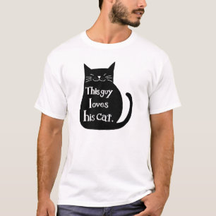 Ce type aime son T-shirt drôle de chat de chat