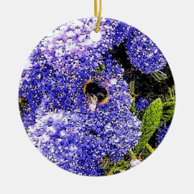 Ceanothus Flower Bee Ceramic Ornament (Front)